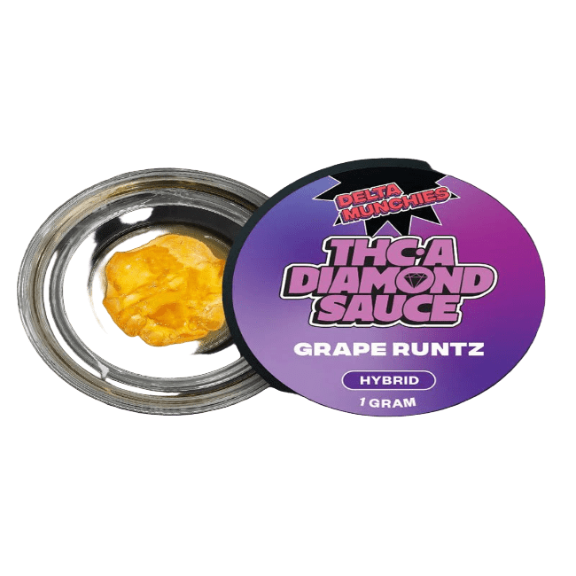 28 Delta Munchies THC-A Diamond Sauce Grape Runtz Hybrid - Image 1