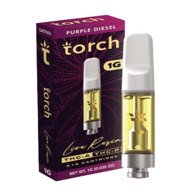 42_bcda223d-07aa-474e-8f0d-ac0cb59bc344 Torch Live Resin 1g Cartridge Purple Diesel Sativa - Image 1