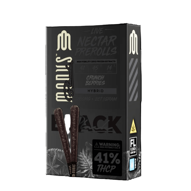 45 Modus Black Live Nectar 2ct 1g Pre-Rolls Crunch Berries Hybrid - Image 1