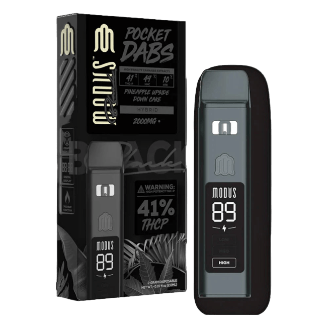 53_345b2e9b-2f89-4657-8680-238b17d794e3 Modus Black Pocket Dabs 2g Disposable Pineapple Upside Down Cake Hybrid - Image 1