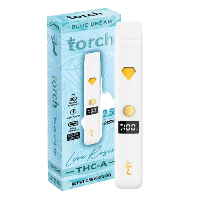 58_9b953001-a94d-4960-a21d-fbe13c6446ab Torch Live Rosin Disposable 2.5g Blue Dream Sativa - Image 1