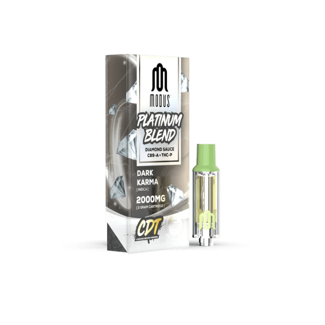 86_5c9cc122-3ae1-4214-998a-6588c5a50929 Modus Platinum Blend Diamond Sauce CB9-A + THC-P 2000mg Cartridge Dark Karma Indica - Image 1