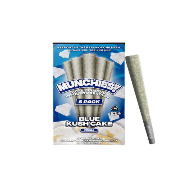 103 MUNCHIES THC-A DIAMOND PREROLLS 5PK – BLUE KUSH CAKE INDICA - Seven Tech