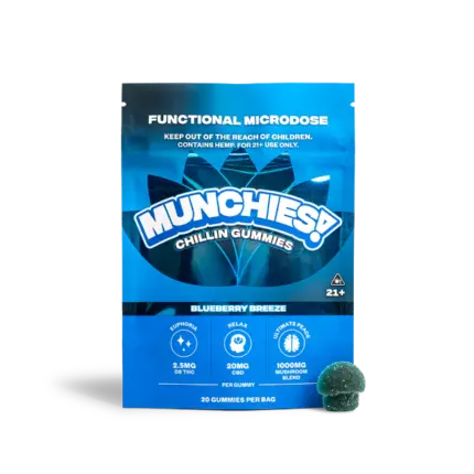 DELTA MUNCHIES FUNCTIONAL MICRODOSE GUMMIES – CHILLING BLUEBERRY BREEZE - Seven Tech