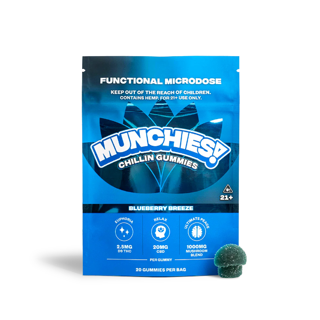 DELTA MUNCHIES FUNCTIONAL MICRODOSE GUMMIES – CHILLING BLUEBERRY BREEZE - Seven Tech