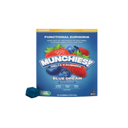 DELTA MUNCHIES FUNCTIONAL EUPHORIA DELTA 9 BOOSTED GUMMIES - BLUE DREAM SATIVA - PLAYFUL 20CT - Seven Tech