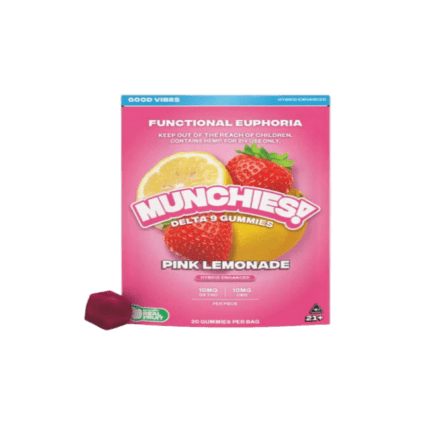 DELTA MUNCHIES FUNCTIONAL EUPHORIA DELTA 9 BOOSTED GUMMIES - PINK LEMONADE HYBRID - GOOD VIBES - Seven Tech