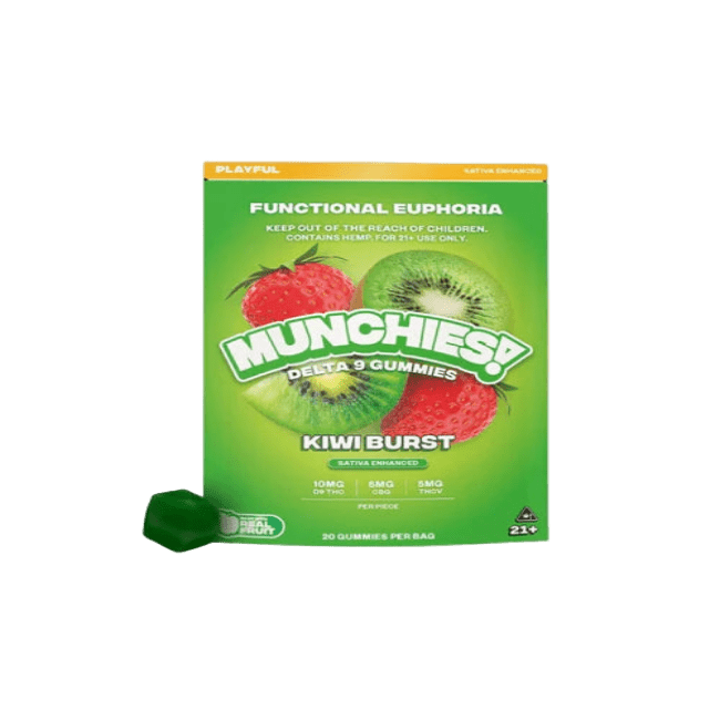 DELTA MUNCHIES FUNCTIONAL EUPHORIA DELTA 9 BOOSTED GUMMIES - KIWI BURST SATIVA - PLAYFUL 20CT - Seven Tech