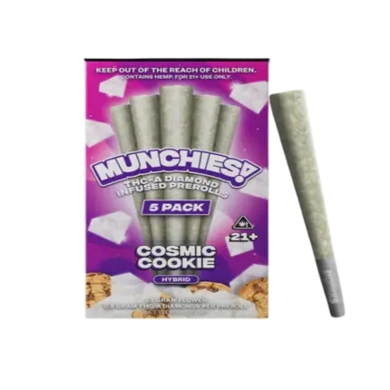 MUNCHIES THC-A DIAMOND PREROLLS 5PK – COSMIC COOKIE HYBRID - Seven Tech
