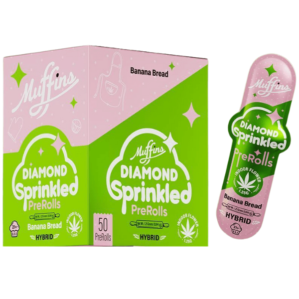 muffins-diamond-sprinkled-pre-rolls-banana-bread17454266999632025-04-23-16-45-036vEtL MUFFINS DIAMOND SPRINKLED PRE ROLL 1CT 1.25GM - Image 1